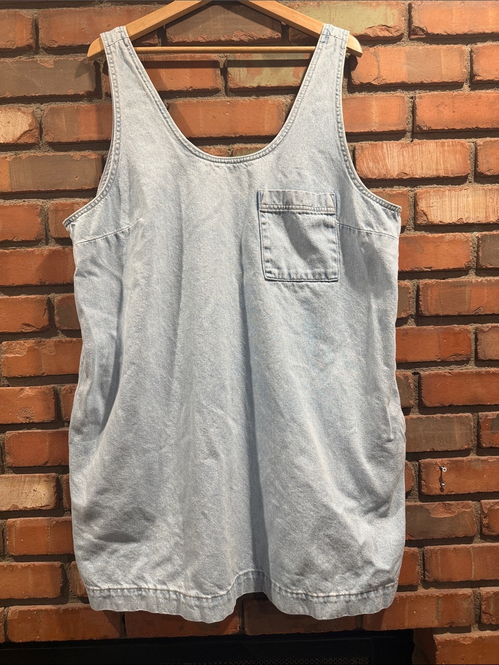 Universal Thread Light Blue Denim Overall Dress with Chest Pocket-plus size